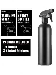 LEAPAIR 1/2 Peças Garrafas de Spray Reutilizáveis Brancas/Pretas de 500ml com Adesivo de Rótulo, Rótulo para SPRAY DESINFETANTE/GARRAFA DE SPRAY, Garrafas de Spray de Plástico para Limpeza, Garrafa Borrifadora de Água para Jardim, Garrafa de Spray de Gatilho de Limpeza de Plástico, Recipiente de Viagem para Limpeza, Jardim, Cozinha, Plantas, Cabeleireiro, Decoração Doméstica de Banheiro, Decoração de Outono, Volta às Aulas