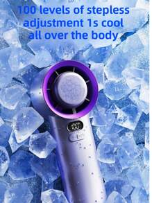 haoss Rechargeable 4000mAh Portable Handheld Electric High-Speed Outdoor Round Handheld Fan, 100 Levels High Power, Instantly Cooling