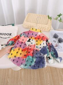 Young Boy Letter Print Casual Shirt For Spring