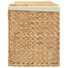 Triple Section Water Hyacinth Laundry Basket 75x42.2 Cm -Friendly Storage Solution - Brown - View 5
