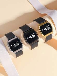 1 件时尚 LED 电子手表适合青少年，显示时间和日期，适合日常、学校、运动、礼物 - 彩色 - 查看 5