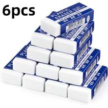 12/6/10/18/24/60pcs Simple White Eraser, Special Eraser For Exam, Pencil Writing, Wipe Clean Without Leaving Traces Creative Stationery Office Gifts,3.8cm*1.8cm Back To School