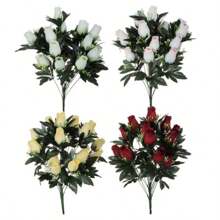 Artificial Rose Flower Decoration Living Room Restaurant Simulation Green Plant Potted Home Desktop Decoration Flower