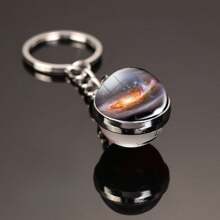 1pc 8 Planets Galaxy Moon Crystal Glass Keychain Pendant Keyring Gift Souvenir Car Accessories Bag Charm
