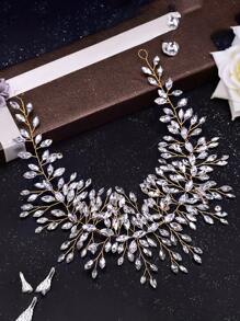 1pc Handmade Fully Rhinestoned Women Wedding Dress Belt, Suitable For Bridal Gown, Evening Dress, Style SH237