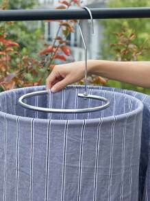 1pc Stainless Steel Spiral Clothes Drying Rack, Minimalist Round Space-Saving Bedsheet Hanger