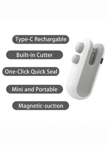 Mini Snack Bag Sealing Machine, Rechargeable 2-In-1 Bag Heat Sealing Machine, Plastic Bag Resealing Machine With Chip Cutting Machine To Keep Food Fresh, Small Sealing Machine With Blades, Hot Vacuum Sealing Machine, USB Charging Sealing Machine, Food Storage Sealing Machine, Back To School Season, Christmas, Halloween