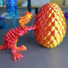 3D Printed Dragon Egg With Jointed Tyrannosaurus Rex, Novel Toy, Restless, Christmas Decoration, Christmas Home Decoration, Christmas And New Year, Jointed Model, Christmas/Christmas Decorations/Christmas Decorations For Home, Stress Relief - Multicolor - View 4
