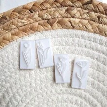 Molde de arcilla polimérica con forma de hoja fresca para hacer pendientes, herramienta de manualidades para dar forma y moldear colgantes con diseño de patrón de planta verde