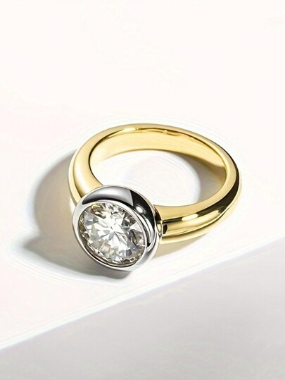 LOVESSOM Anneau de style vintage en argent 925 1/2/3 carats, Moissanite. Design simple et élégant. Cadeau pour Noël, Nouvel An. Convient pour le port quotidien et les mariages. Boîte-cadeau incluse