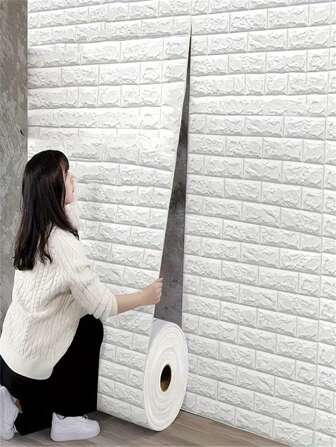 1 Roll Of Tile Wall Sticker - Easy To Paste And Peel, Can Be Freely Cut - Suitable For Decorating Kitchen, Living Room, Bathroom, Corridor, Fashionable Home Decor Rama Decoration Rama,Renovation Stickers Peel Wall Panels,Wall Paper, Wallpapers,Spring Decoration Items Refresh Your Home,Rama Decoration Stickers Room Decor Wall Decor Bathroom Decor Bedroom Decor Room Decoration Stuff Living Room Decor House Decor Home Decor Living Room Wall Stickers
