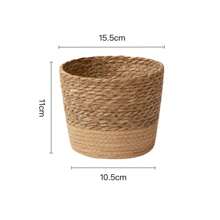 Natural Seagrass Woven Planter Basket, With Waterproof Layer Inside, Rattan Woven Plant Green Pot, Home Decor Flower Pot, Storage Basket Gifts Birthday Graduation