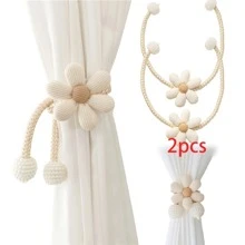 2 pièces Embrasses de rideau avec perles, supports de rideau de décoration pour la maison, pour la chambre à coucher et le salon
