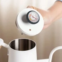 Accesorios para café YRP, termómetro de alimentos, termómetro de café de acero inoxidable con pinza, 1 pieza negro, aguja de grabado para café, termómetro inductivo 0°-100°/32°F~212°F, adecuado para cafetera, taza de café, contacto con alimentos, jugo, agua caliente, utensilios de cocina, herramientas para hacer café, espuma de leche, chocolate, capuchino, de vuelta a la escuela