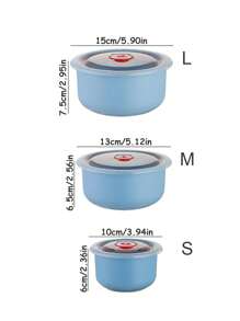 3pcs/Set Fridge Food Storage Container Set, Thickened - Dark Grey - View 6