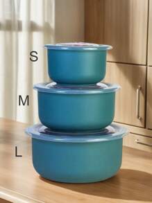 3pcs/Set Fridge Food Storage Container Set, Thickened - Dark Grey - View 3