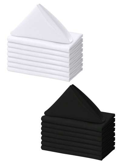 CozRhythm 6/10/20/50 peças Guardanapos de pano branco 17x17 polegadas 20x20 polegadas, guardanapos de jantar 100% poliéster com bordas costuradas, guardanapos laváveis ideais para festas, casamentos e jantares 10/20/50 peças