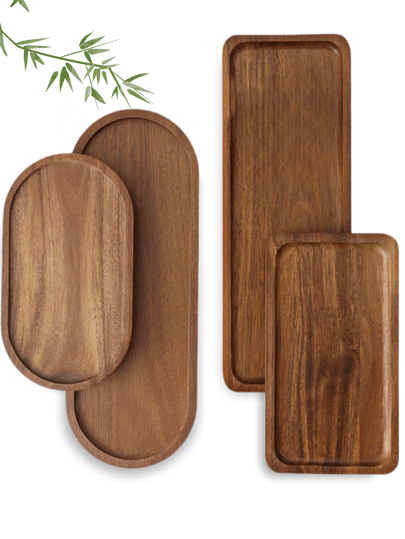 1/2pcs Acorn Wooden Tray, Long Oval, Rectangular Tray, Wooden Tray, Beauty Display Tray, Perfume Tray, Bathroom Tray, Tableware Wooden Tray, Cake Tray, Kitchen Tray, Birthday Display Rack, Garden Tray, Cupcake Tray, Suitable For Birthday, Thanksgiving, Halloween, Easter, Valentine's Day, Christmas Decorations, Table Decorations, Suitable For Dessert, Cake, Bread, Perfume, Jewelry, Bath Products, Cosmetics,Boho Vibes,For Holiday Beach, Bathroom Collection, Bedroom Collection, Large Capacity