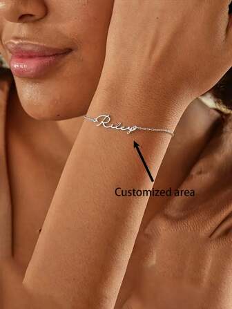 1 pieza Pulsera personalizada con letras del nombre en acero inoxidable (personalizada solo en inglés), multifuncional, ornamental, letra, elegante, moderna, colorida, adorable, casual, personalizada, única, regalo ideal para él, regalo ideal para ella