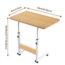 Computertisch 60x40cmRolltisch für Bett Sofa,Beistelltisch Mobiles Büro Höhenverstellbar 62-85cm,4 Verriegelbarer Rolltisch, Beistelltisch für Schlafzimmer, Sofa
