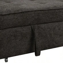 104.5" Modern L-Shape 3 Seat Reversible Sectional Couch Pull Out Sleeper Sofa With Storage Chaise And 2 Stools For Living Room Furniture Set Charcoal Grey