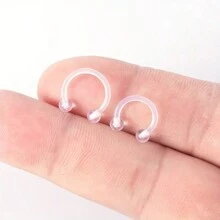 5 件 16G 透明柔性鼻中隔环马蹄形穿孔固定器亚克力眉毛乳头唇软骨穿孔饰品 8 毫米 10 毫米 - 亞克力 穿刺飾品 - 查看 3