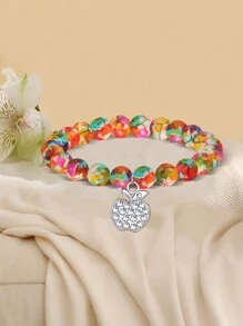 1PC Valentine's Day Gift For Teacher Apple Bracelet, Mother's Day Gift For Teacher, Christmas Gift For Teacher Apple Bracelet, Teacher's Day Gift For Teacher, Thanks Gift For Teacher, Mom, Mother, Mother's Day, Gift