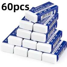 12/6/10/18/24/60pcs Simple White Eraser, Special Eraser For Exam, Pencil Writing, Wipe Clean Without Leaving Traces Creative Stationery Office Gifts,3.8cm*1.8cm Back To School