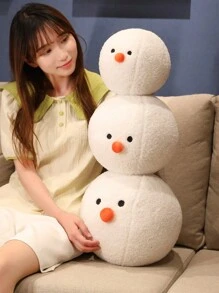 卡通毛绒雪球毛绒玩具，可爱雪球舒适柔软白色毛绒雪球，新年雪装饰，冬季家庭游戏球和儿童礼物房间装饰 - 白色 - 查看 11