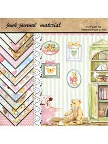 12 piezas de papel con patrón de flores y plantas vintage para scrapbooking, papelería creativa para Año Nuevo, San Valentín, Pascua, estilo retro, suministros de oficina, aprendizaje estudiantil, decoraciones de fiesta, tarjetas de felicitación, cajas de regalo DIY, caja de explosión, útiles escolares, regreso a clases