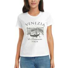 Venice Italy Ma'am T Shirt Casual Fashion Round Neck T-Shirt Shirt Tops