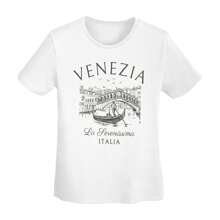 Venice Italy Ma'am T Shirt Casual Fashion Round Neck T-Shirt Shirt Tops
