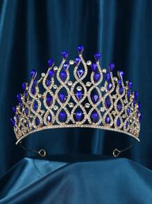 Tiara de princesa, corona para mujeres y niñas, diademas con cristales para novia, princesa para boda y fiesta, regalo de San Valentín, regalo blanco, tocado elegante para boda - Multicolor - Ver 4