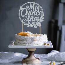 1Pc Glitter Cake Topper, 15th Birthday Cake Topper, Hello 15, Happy 15th Birthday Party Decorations