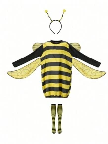 3件套万圣节蜜蜂成人角色扮演服装节日表演服装