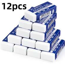 12/6/10/18/24/60pcs Simple White Eraser, Special Eraser For Exam, Pencil Writing, Wipe Clean Without Leaving Traces Creative Stationery Office Gifts,3.8cm*1.8cm Back To School