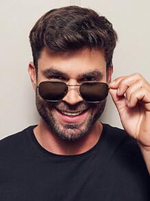 HEXAGONAL GLASSES FRAME  MEN SIZE G  LENS - ARO DOURADO LENTE G15 - 查看 2