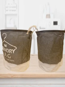 Large Collapsible Cotton Laundry Basket Convenient Foldable Durable Clothes Storage Basket Two Sizes - Multicolor - View 5