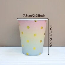 10/20/60Pcs Pink Paper Cups, 9 Oz Paper Cup, Disposable Paper Cups, Glitter Gold Foil Paper Cups, Golden Dot Paper Party Cups For Wedding Party Anniversary, Valentine's Day Party, Home Decor, Home Gifts - Pink Paper Cup - View 4