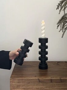 CMYD Studio 1 件复古几何木制烛台香薰饰品派对氛围装饰道具浪漫节日礼物万圣节、幽灵、秋季、节日、节日圣诞节、冬季、节日、节日、房间装饰、礼物 - 黑色 - 查看 11