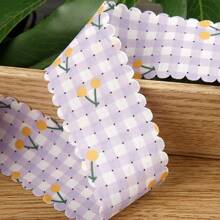 Cinta a cuadros impresa por ambos lados, accesorio de pelo hecho a mano en forma de lazo, flor para el cuello, decoración de sombrero, encaje a cuadros para acolchar