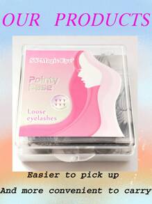 1 Box 500pcs, C/D/DD Curl, 0.05mm Thickness, 20D, Pre-Made Lash Clusters, DIY Eyelashes, Natural & Lightweight, Ultra Soft, Handmade Lash Extensions - Black - View 3