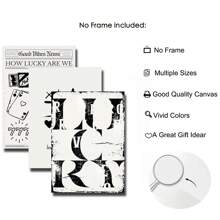 3 套 70 年代复古黑白报纸线条艺术，爱总是胜利，我们有多幸运，时髦的 Y2k 艺术帆布海报印刷品，复古学院风墙壁艺术图片，情人节的绝佳宿舍礼物，非常适合俏皮的房间、少女宿舍、大学宿舍、学院风公寓、家庭、客厅、卧室、时尚工作室墙壁装饰，无框架 - 彩色 - 查看 6