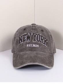 1pc Unisex Outdoor Embroidered "New York" Adjustable Baseball Cap, Sun Protection, Casual, Suitable For Spring/Fall Travel, Beach, Suitable For Men & Women, Y2K Style