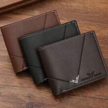 Portofel bărbătesc 1 buc, portofel scurt bifold negru/cafea/maro, design simplu și la modă, sloturi multiple pentru carduri, capacitate mare, potrivit pentru adolescenți, vară casual, activități în aer liber, sport, călătorii, absolvire, cadouri de ziua de naștere formale/de afaceri formale idei de Ziua Îndrăgostiților - A - Vizualizare 7