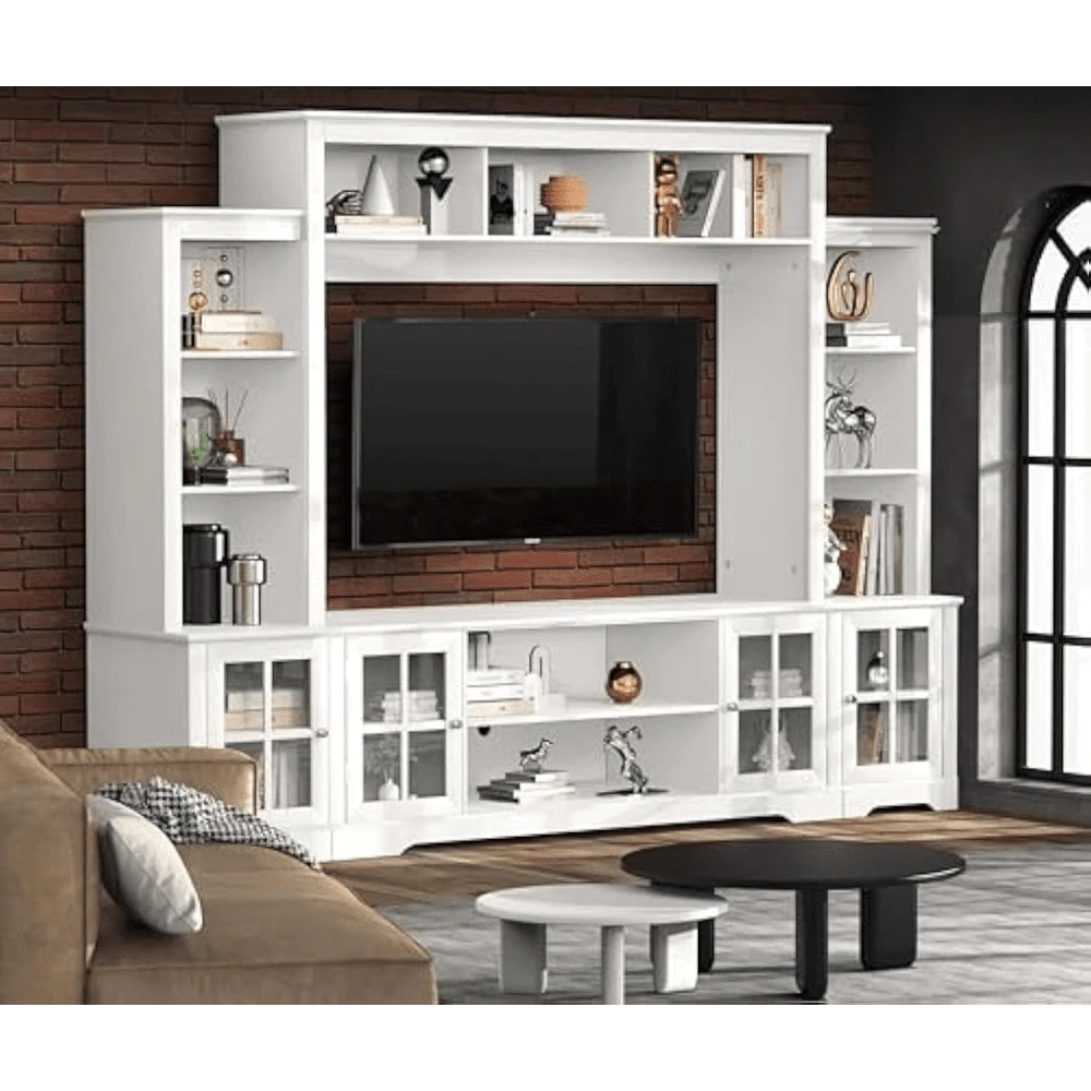 Large Wall Unit Entertainment Center With Storage, Modern TV ...