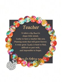 1PC Valentine's Day Gift For Teacher Apple Bracelet, Mother's Day Gift For Teacher, Christmas Gift For Teacher Apple Bracelet, Teacher's Day Gift For Teacher, Thanks Gift For Teacher, Mom, Mother, Mother's Day, Gift