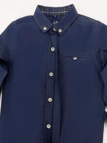 1 Stück Klassisches Collegestyle Hemd für kleine Jungen, lässiges, formelles, hellblaues Langarmhemd aus dünnem Stoff für Kleinkind Jungen, geeignet für den täglichen Gebrauch, Schule, Outdoor/Party, Feiertage, Zeremonien, Präsentationen