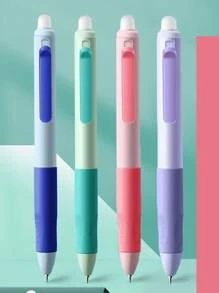 2pcs Random Colors Erasable Gel Pens, Black Ink, Heat Erasable, High-Quality Oil-Based Ink, Smooth Writing, No Blob, Erase Easily With Built-In Eraser For Convenient Correction, Helps Develop Proper Grip Back To School