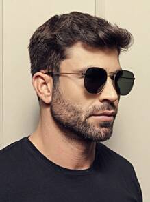 HEXAGONAL GLASSES FRAME  MEN SIZE G  LENS - ARO DOURADO LENTE G15 - 查看 1
